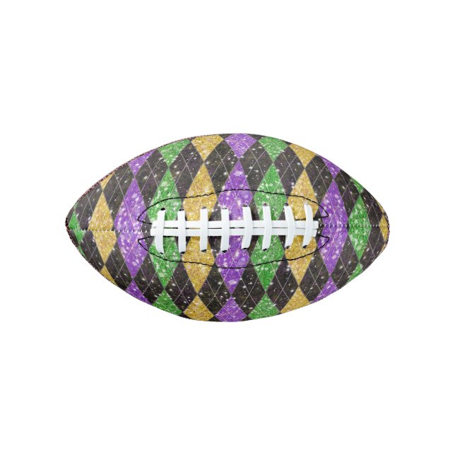 Glitzer Mardi Gras Harlequin Raute Diamond Football (Vorderseite)