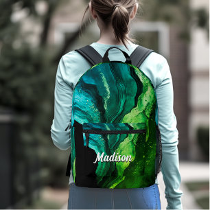 Glitzer-Marmor-Art-Monogramm aus schicken, gürteli Bedruckter Rucksack