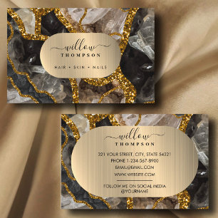 Glitzer-Marmor für Black & Gold Agate Geode Visitenkarte