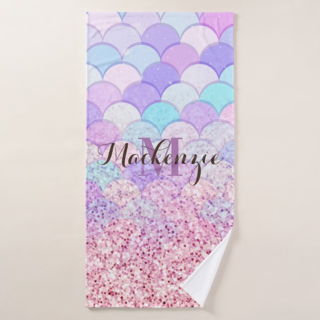 Glitzer Mermaid Badehandtuch (Badehandtuch)