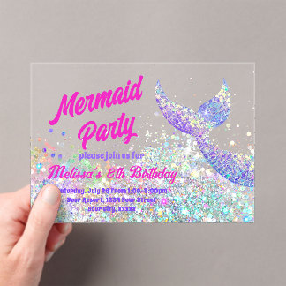 Glitzer mermaid Birthday Einladung