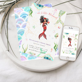 Glitzer Mermaid Birthday Einladung