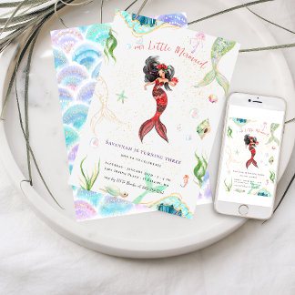 Glitzer Mermaid Birthday Einladung