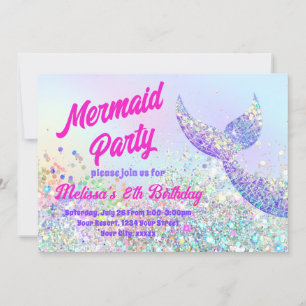 Glitzer mermaid Birthday Einladung