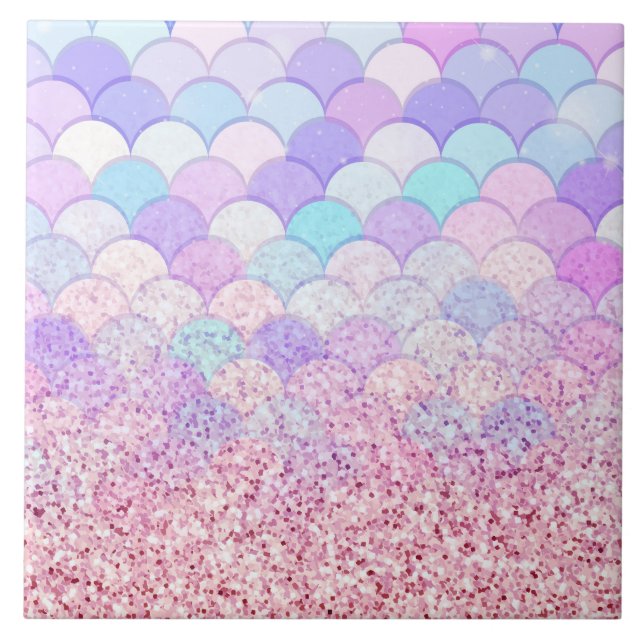 Glitzer Mermaid Fliese (Vorderseite)