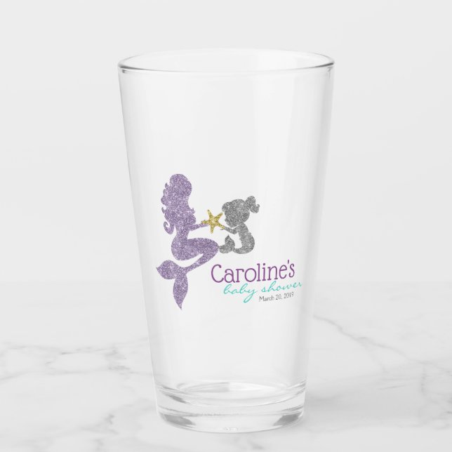 Glitzer Mermaid Glass Tumbler Gastgeschenk (Vorderseite)