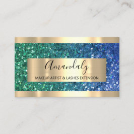 Glitzer Mermaid Rahmen Event Plane Blue Green Visitenkarte