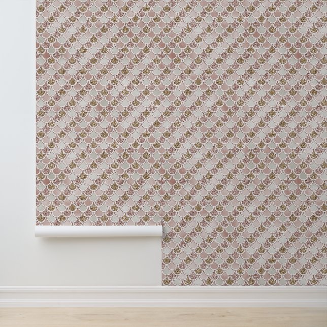 Glitzer Mermaid Rosa Tapete (Anwendung)