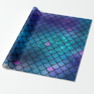 Glitzer Mermaid-Skelettmuster Geschenkpapier