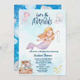 Glitzer Mermaid Under Sea Birthday Party Einladung