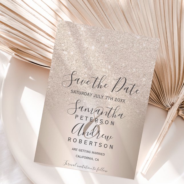 Glitzer Metallombre Save the Date Hochzeit (Von Creator hochgeladen)