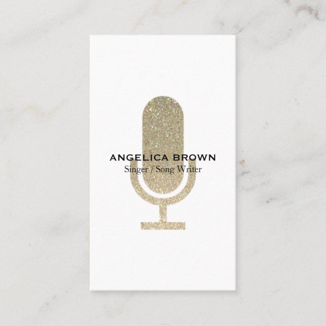 Glitzer-Mikrofon-Geschäfts-Karte Visitenkarte (Vorderseite)