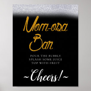 Glitzer Minimal Einfaches Mimosa Bar Zeichen Poster