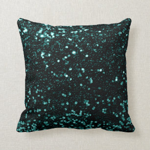 Glitzer Minimal Fashion Sequin Aquamarin Cali Gree Kissen