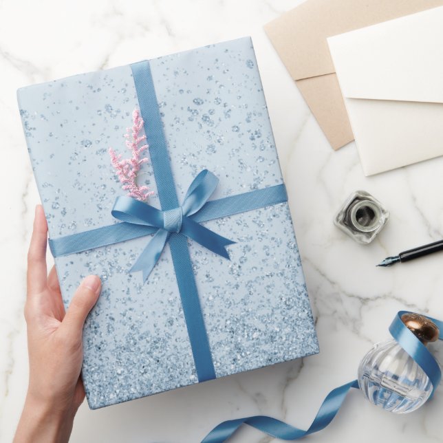 Glitzer mit blauen Imitaten Geschenkpapier (Schenken)
