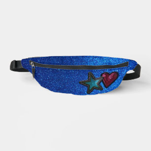 Glitzer mit den Red White und Blue Star Herzklappe Bauchtasche