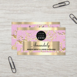 Glitzer mit Goldmarmor Pink Pastel Petal Visitenkarte