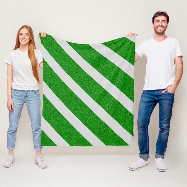 Glitzer mit grünem Streifen Fleecedecke (Beispiel)