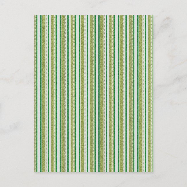 Glitzer mit grünen Streifen Postkarte (Vorderseite)