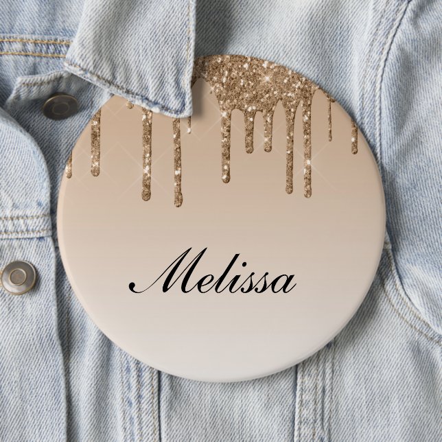 Glitzer mit personalisiertem Namen Button (Beispiel)