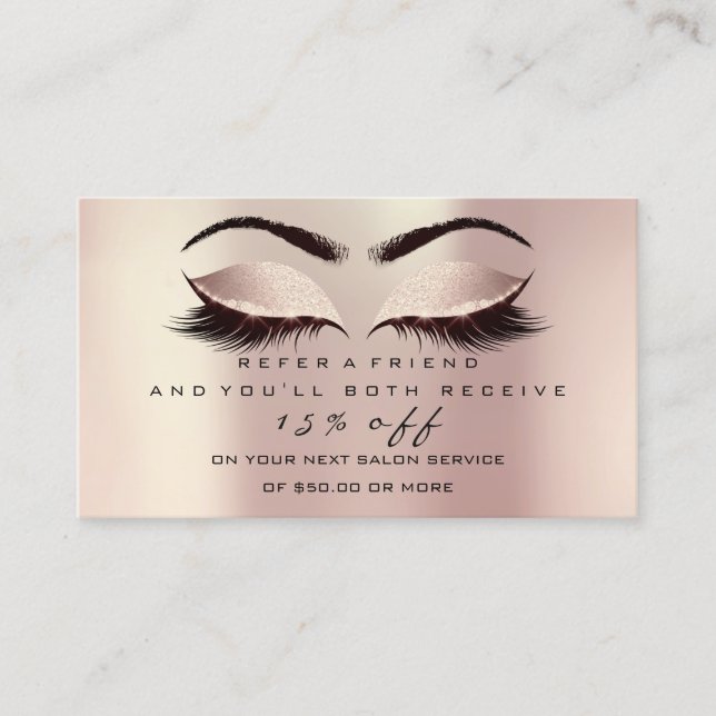 Glitzer mit Referenzkarte Rosa gestrichene Punkte  Empfehlungskarte (Vorderseite)