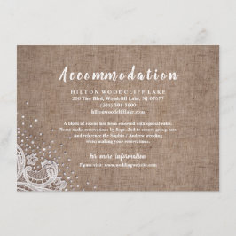 Glitzer mit rustikalen Spitzen und Holzblüten Begleitkarte