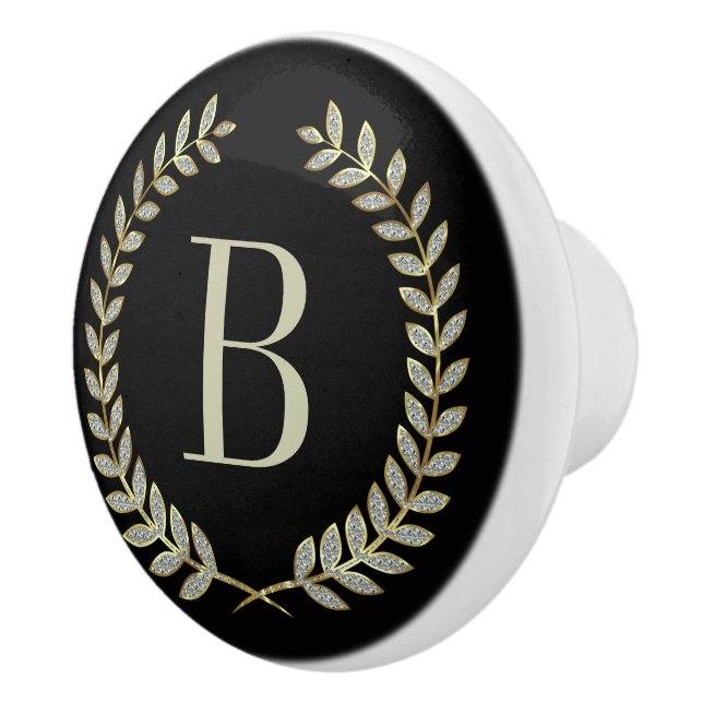 Glitzer mit Schwarz und Imitat Keramikknauf (Rechts)