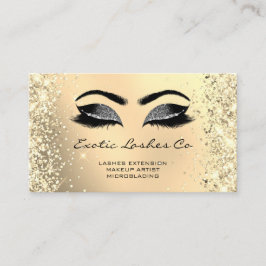 Glitzer mit schwarzem Gold-Makeup-Logo-QR Visitenkarte