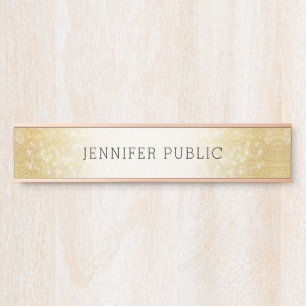 Glitzer Moderne Elegante Vorlage Trendy Rose Gold Türschild