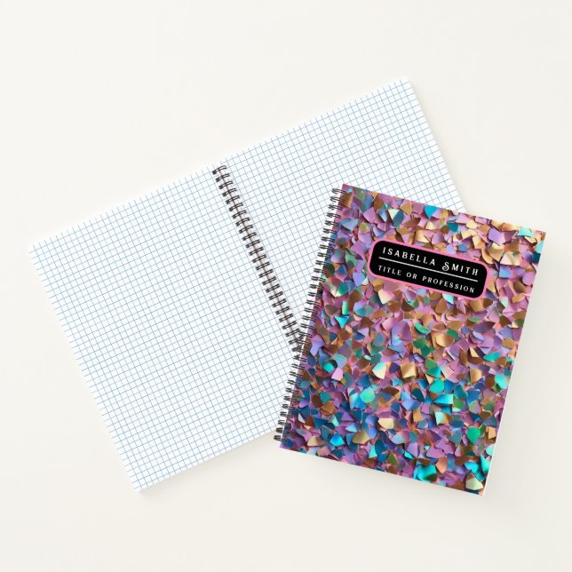 Glitzer Moderne opal-holografische Sammlung Notizbuch (Innenseite)