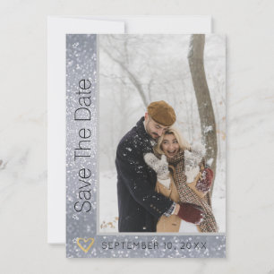 Glitzer Modernes Foto Hochzeit speichern das Datum Einladung