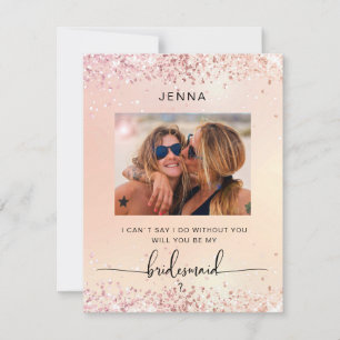 Glitzer Modernes Foto "Werden Sie meine Brautjungf