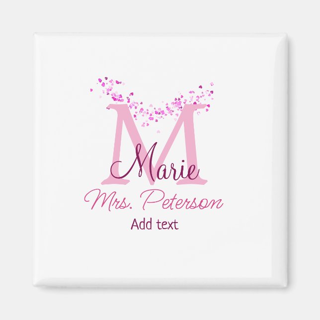 Glitzer-Monografie-Lehrerin "Modern gi" Magnet (Vorne)