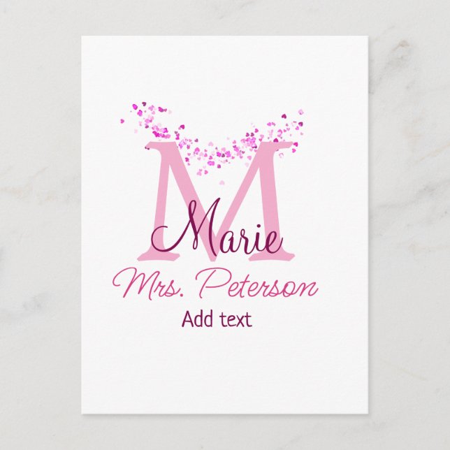 Glitzer-Monografie-Lehrerin "Modern gi" Postkarte (Vorderseite)