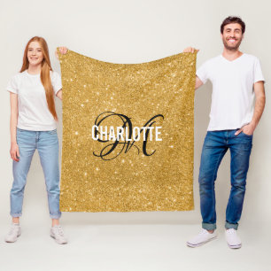 Glitzer-Monogramm-Bezeichnung Fleece-Decke Fleecedecke