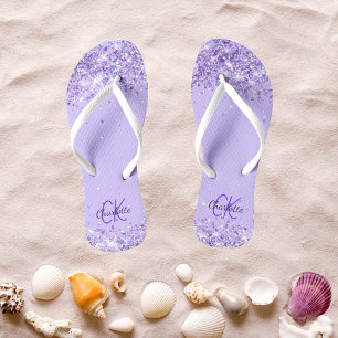 Glitzer-Monogramm Flip Flops