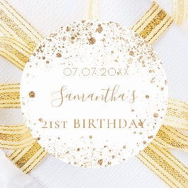 Glitzer-Monogramm-Gabe Runder Aufkleber