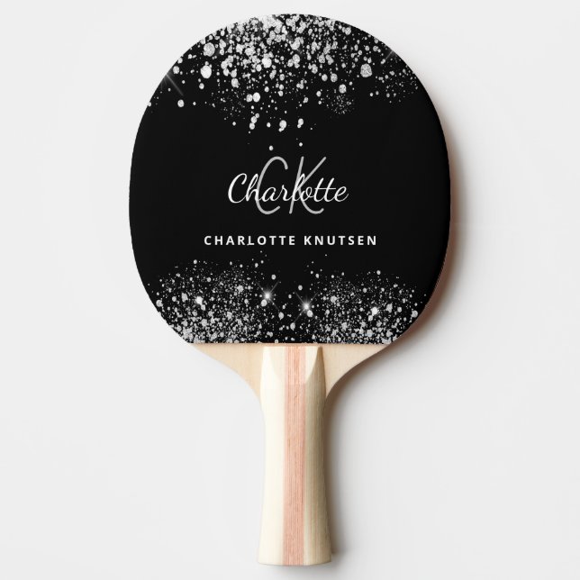 Glitzer-Monogramm-Glitzer Tischtennis Schläger (Vorderseite)