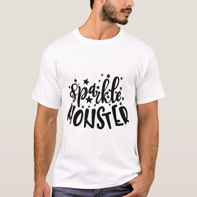 Glitzer-Monster-Halloween T-Shirt (Vorderseite)