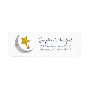 Glitzer Moon & Stars Rücksendeadresse