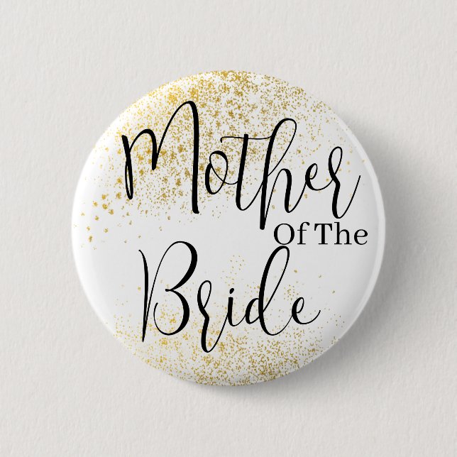 Glitzer Mother of bride wedding Button (Vorderseite)
