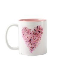 Glitzer-Mug mit rosa Herz