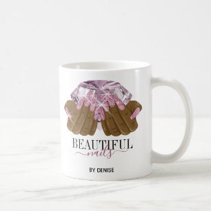 Glitzer Nagelstudio HandNägel-Technikerin Kaffeetasse