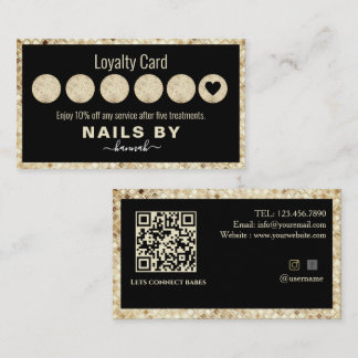 Glitzer Nail Salon Loyalty Card Visitenkarte