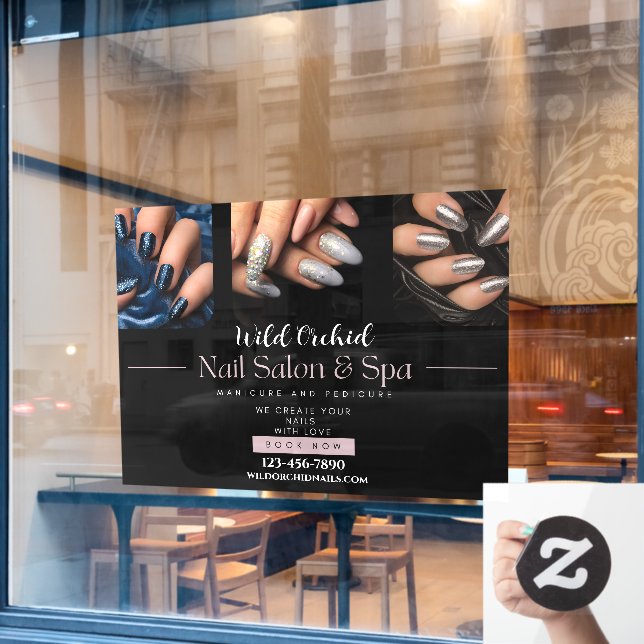 Glitzer Nails Nail Salon Wellness-Center Shop anpa Fensteraufkleber