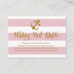 Glitzer Nautical Baby Wishing Well Raffcard Begleitkarte