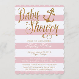 Glitzer Nautical Girl Baby Shower Einladung II