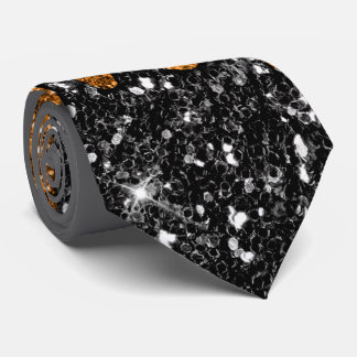 Glitzer Necktie, schwarz und kopper Krawatte