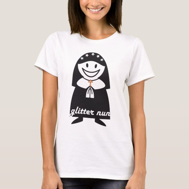 Glitzer-Nonne T-Shirt (Vorderseite)