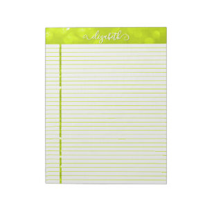 Glitzer Notepad in Chartreuse Notizblock